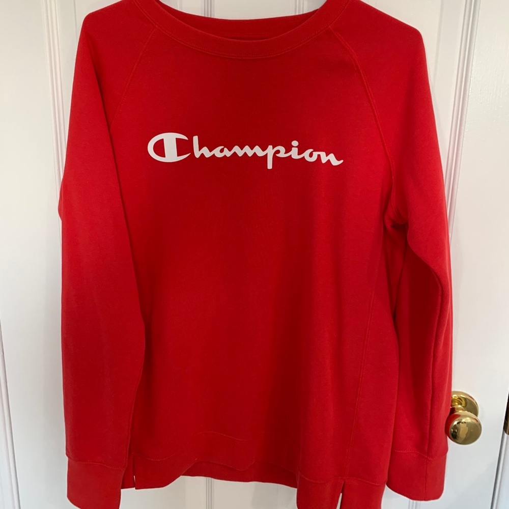 Red Champion crew neck